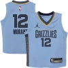 Ja Morant Memphis Grizzlies Jordan Brand Preschool 2022/23 Haut de gamme Statement Edition Jersey Light Blue