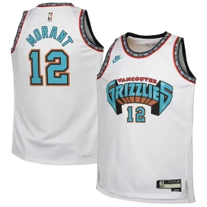 Ja Morant Memphis Premium Grizzlies Nike Youth 2024/25 Swingman Jersey White Classic Edition