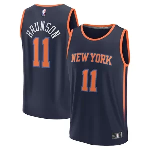 Jalen Brunson New York Knicks Youth Dashing Fast Break Replica Player Jersey Statement Edition Navy