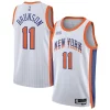 Jalen Luxueux Brunson New York Knicks Nike Unisex 2024/25 Swingman Player Jersey City Edition White