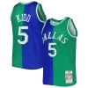 Jason Kidd Dallas Mavericks Hardwood Classics 1994/95 Split Stylish Swingman Jersey Blue/Green