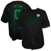Jayson Tatum Boston Celtics Profile Big & Tall Name & Number Premium Button Up Jersey Black