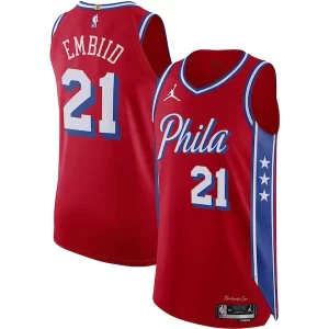 Joel Embiid Philadelphia 76ers Jordan Brand Authentic Player Jersey Statement Edition Red Vibrant