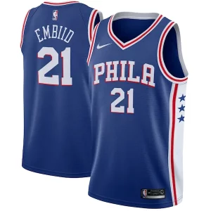 Joel Embiid Philadelphia 76ers Nike Swingman Jersey Élégant Royal Icon Edition