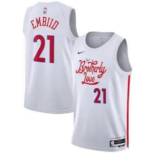 Joel Embiid Philadelphia 76ers Nike Unisex 2022/23 Swingman Élégant Jersey City Edition White