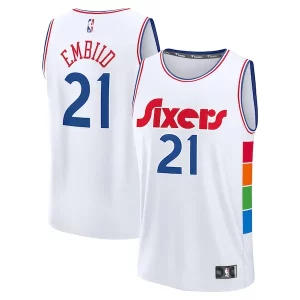 Joel Embiid Philadelphia 76ers 2024/25 Fast Break Player Jersey City Admirable Edition White