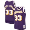 Kareem Abdul Jabbar Los Angeles Charming Lakers Hardwood Classics Swingman Jersey Purple/Gold