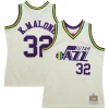 Karl Malone Tendance Utah Jazz Chainstitch Swingman Jersey Cream