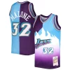 Karl Malone Utah Jazz Hardwood Charming Classics 1996/97 Split Swingman Jersey Purple/Turquoise