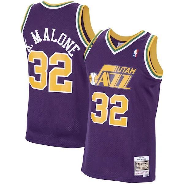 Karl Splendide Malone Utah Jazz 1991/92 Hardwood Classics Swingman Jersey Purple
