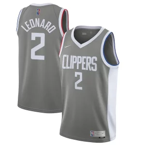 Kawhi Leonard LA Clippers Nike 2020/21 Swingman Player Jersey Gray Exceptionnel Earned Edition