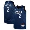 Kawhi Leonard LA Clippers Nike Distingué Youth Swingman Replica Jersey City Edition Navy