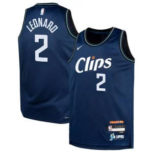 Kawhi Leonard LA Clippers Nike Distingué Youth Swingman Replica Jersey City Edition Navy