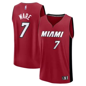 Kel'el Ware Miami Heat Fast Break Exclusif Player Jersey Statement Edition Red