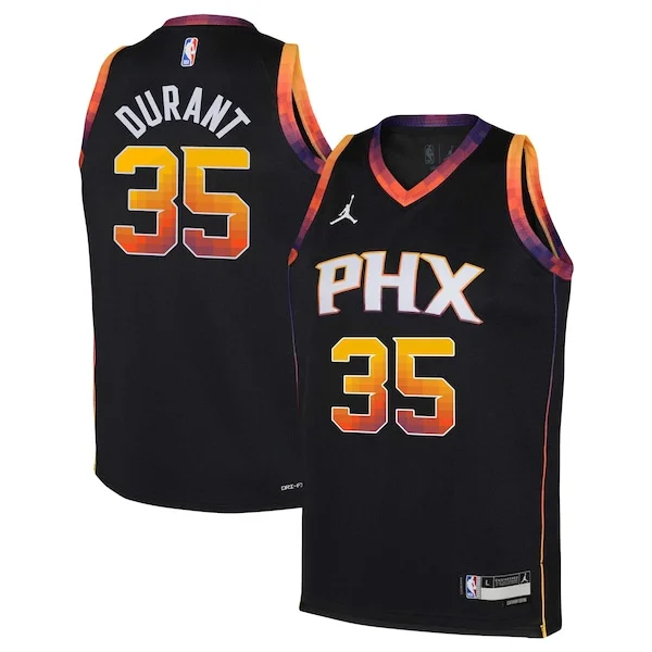 Kevin Durant Phoenix Suns Jordan Brand Personalisable Youth 2022/23 Swingman Jersey Statement Edition Black