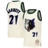 Kevin Garnett Gracieux Minnesota Timberwolves Chainstitch Swingman Jersey Cream