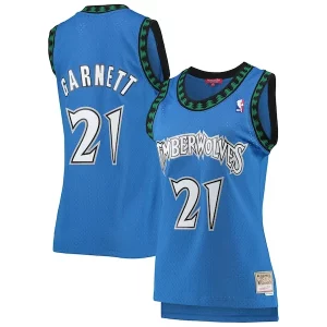 Kevin Garnett Tendance Minnesota Timberwolves Women's Hardwood Classics Swingman Jersey Blue