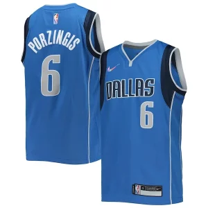 Kristaps Porzingis Éclatant Dallas Mavericks Nike Youth 2021/22 Diamond Swingman Jersey Icon Edition Blue