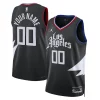 LA Clippers Jordan Exquisite Brand Unisex 2022/23 Swingman Custom Jersey Statement Edition Black