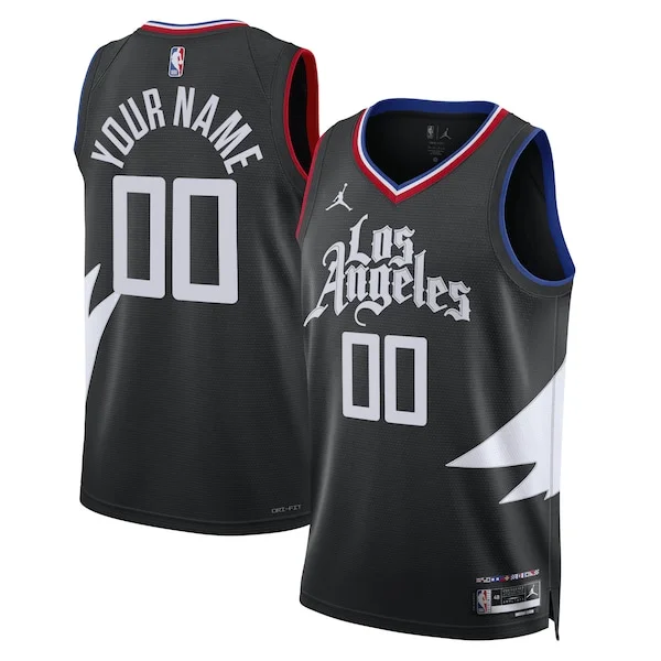 LA Clippers Jordan Exquisite Brand Unisex 2022/23 Swingman Custom Jersey Statement Edition Black