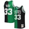 Larry Bird Boston Celtics Hardwood Classics Haut de gamme 1985/86 Split Swingman Jersey Black/Kelly Green