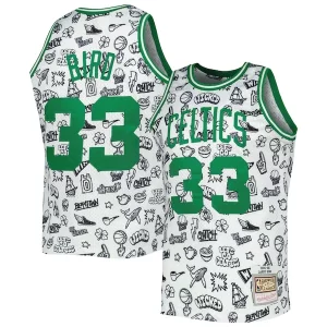 Larry Bird Boston Celtics Tendance 1985/86 Hardwood Classics Doodle Swingman Jersey White