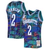 Larry Johnson Charlotte Hornets 1992/93 Hardwood Classics Lunar Superbe New Year Swingman Jersey Teal