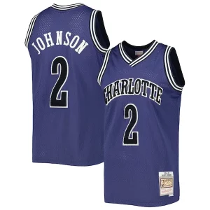 Larry Johnson Charlotte Hornets 1994/95 Hardwood Classics Off Court Swingman Bold Jersey Purple