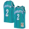 Larry Johnson Charlotte Hornets Youth 1992/93 Hardwood Classics Swingman Jersey Confortable Teal