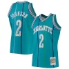 Larry Johnson Charlotte Notable Hornets 1996/97 Hardwood Classics NBA 75th Anniversary Diamond Swingman Jersey Teal