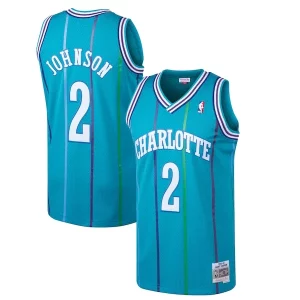 Larry Johnson Uniques Charlotte Hornets 1992/93 Hardwood Classics Swingman Jersey Teal