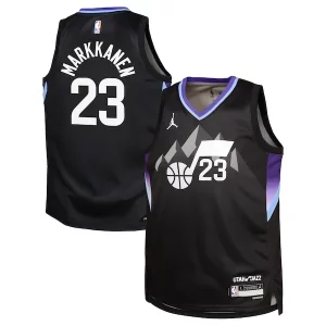 Lauri Markkanen Utah Jazz Jordan Brand Youth Swingman Jersey Statement Edition Black Captivant