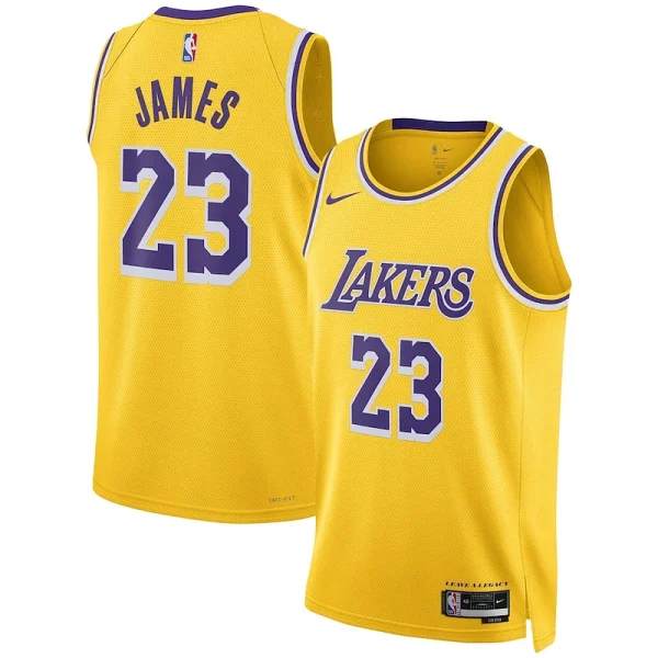 LeBron Commémoratif James Los Angeles Lakers Nike Unisex Swingman Jersey Association Edition Gold