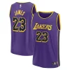 LeBron James Los Angeles Lakers Youth Fast Break Replica Player Jersey Unique Statement Edition Purple