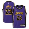 LeBron James Los Classique Angeles Lakers Jordan Brand Preschool 2022/23 Dri FIT Replica Jersey Statement Edition Purple