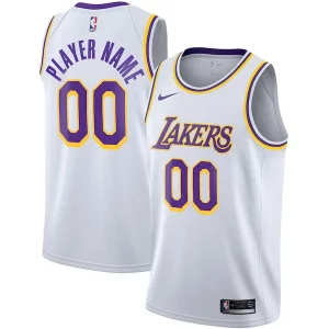 Los Angeles Lakers Nike 2020/21 Swingman Custom Jersey Association Edition Haut de gamme White