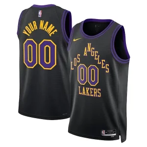 Los Angeles Lakers Nike Unisex 2023/24 Custom Swingman Jersey Black Exquisite City Edition