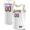 Los Angeles Lakers Youth Fast Break Replica Custom Jersey Association Edition White Personalisable
