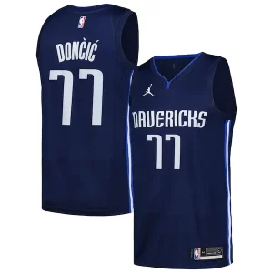 Luka Dončić Dallas Captivant Mavericks Jordan Brand Swingman Player Jersey Statement Edition Navy