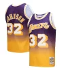 Magic Johnson Los Angeles Lakers 1984/85 Hardwood Classics Fadeaway Swingman Player Prime Jersey Gold/Purple
