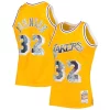 Magic Johnson Los Angeles Lakers 1984/85 Hardwood Classics NBA 75th Anniversary Diamond Swingman Jersey Gold Captivant