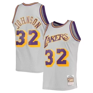Magic Johnson Los Angeles Stylish Lakers 1984 85 Hardwood Classics Reload 2.0 Throwback Swingman Jersey Gray