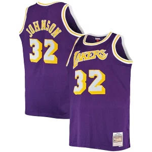 Magic Johnson Los Angeles Unique Lakers Big & Tall 1984/85 Hardwood Classics Swingman Jersey Purple