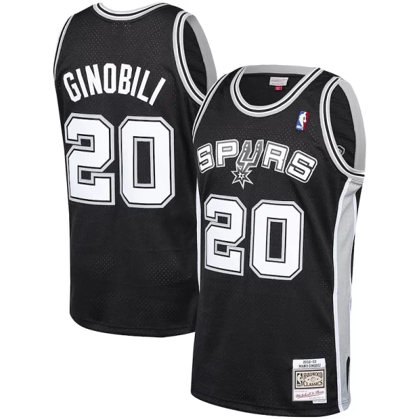 Manu Ginobili San Antonio Spurs 2002 03 Hardwood Classics Player Swingman Jersey Confortable Black