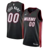 Miami Heat Nike Unisex Swingman Custom Jersey Black Classique Icon Edition