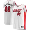Miami Heat Youth Fast Break Custom Replica Jersey Association Charming Edition White