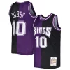 Mike Bibby Sacramento Kings Hardwood Classics 2001/02 Split Swingman Jersey Captivant Purple/Black