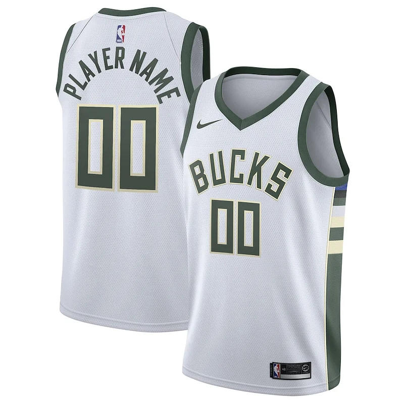 Milwaukee Bucks Élégant Nike 2020/21 Swingman Custom Jersey Association Edition White