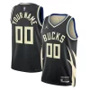 Milwaukee Bucks Jordan Brand Unisex 2022/23 Swingman Custom Jersey Admirable Statement Edition Black