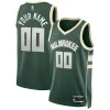 Milwaukee Bucks Nike 2021/22 Diamond Swingman Custom Prime Jersey Icon Edition Hunter Green